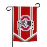 Ohio State Buckeyes Garden Flag Personalized Chevron Stripes Scarlet Best Selling