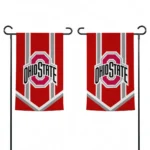Ohio State Buckeyes Garden Flag Personalized Chevron Stripes Scarlet Best Selling