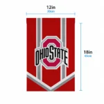 Ohio State Buckeyes Garden Flag Personalized Chevron Stripes Scarlet Best Selling