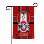 Ohio State Buckeyes Garden Flag Personalized Circle Medallion Scarlet Best Selling