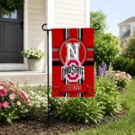 Ohio State Buckeyes Garden Flag Personalized Circle Medallion Scarlet Best Selling
