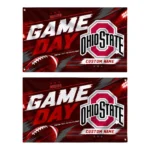 Ohio State Buckeyes House Flag Custom Action Streaks Scarlet Best Selling