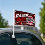Ohio State Buckeyes House Flag Custom Action Streaks Scarlet Best Selling