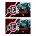 Ohio State Buckeyes House Flag Custom Diagonal Stripes Scarlet Best Selling