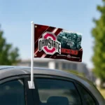Ohio State Buckeyes House Flag Custom Diagonal Stripes Scarlet Best Selling