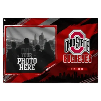 Ohio State Buckeyes House Flag Customized Framed Photo Scarlet Black Best Selling