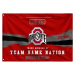 Ohio State Buckeyes House Flag Personalized Brushed Streaks Scarlet Best Selling
