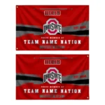 Ohio State Buckeyes House Flag Personalized Brushed Streaks Scarlet Best Selling