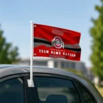 Ohio State Buckeyes House Flag Personalized Brushed Streaks Scarlet Best Selling
