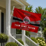 Ohio State Buckeyes House Flag Personalized Brushed Streaks Scarlet Best Selling
