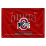 Ohio State Buckeyes House Flag Personalized Ornate Border Scarlet Best Selling