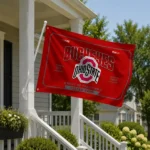 Ohio State Buckeyes House Flag Personalized Ornate Border Scarlet Best Selling