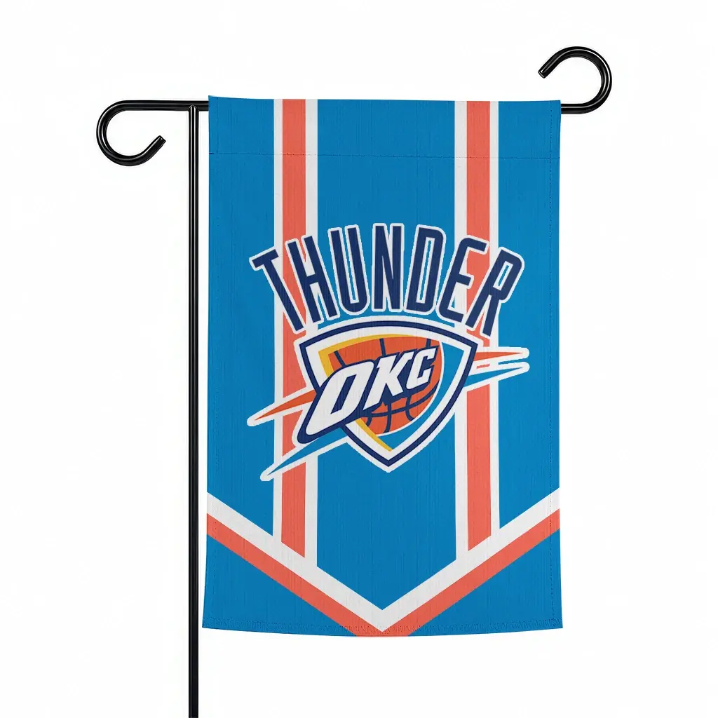 Oklahoma City Thunder Garden Flag Custom Chevron Stripes Blue Best Selling Oklahoma City Thunder Garden Flag Custom Chevron Stripes Blue Best Selling
