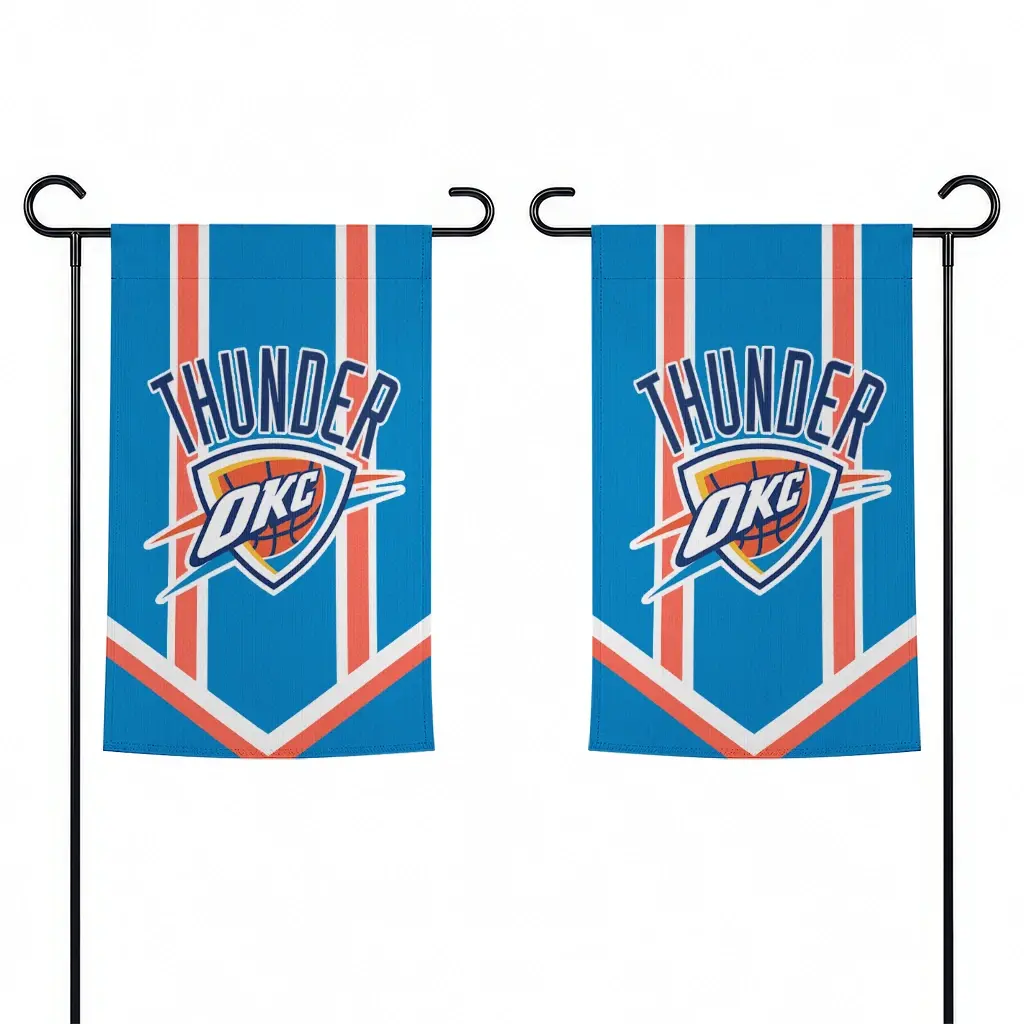 Oklahoma City Thunder Garden Flag Custom Chevron Stripes Blue Fashion Forward Oklahoma City Thunder Garden Flag Custom Chevron Stripes Blue Fashion Forward