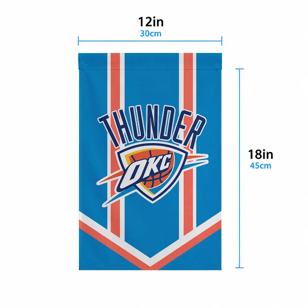 Oklahoma City Thunder Garden Flag Custom Chevron Stripes Blue High Quality Oklahoma City Thunder Garden Flag Custom Chevron Stripes Blue High Quality