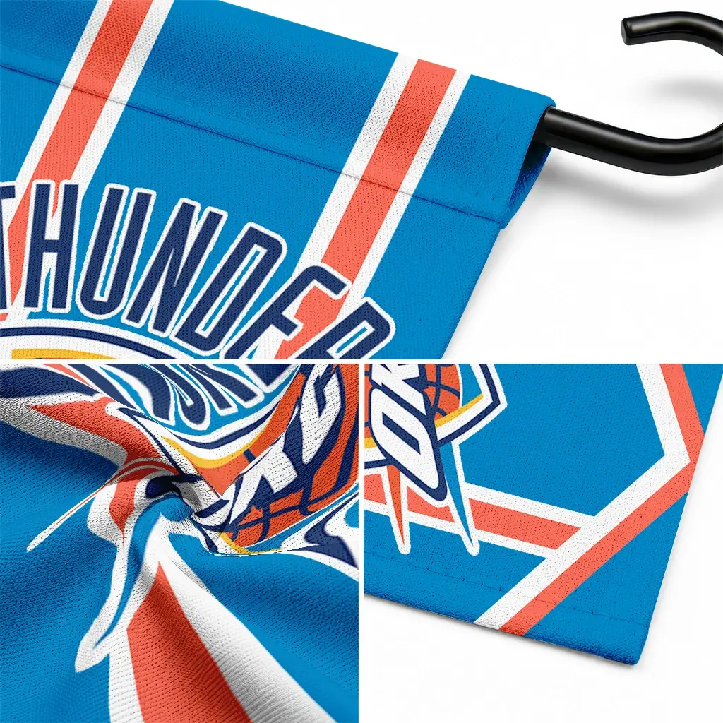 Oklahoma City Thunder Garden Flag Custom Chevron Stripes Blue Latest Model Oklahoma City Thunder Garden Flag Custom Chevron Stripes Blue Latest Model