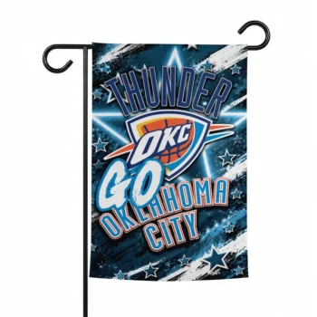 Oklahoma City Thunder Garden Flag Customized Glowing Star Blue Best Selling