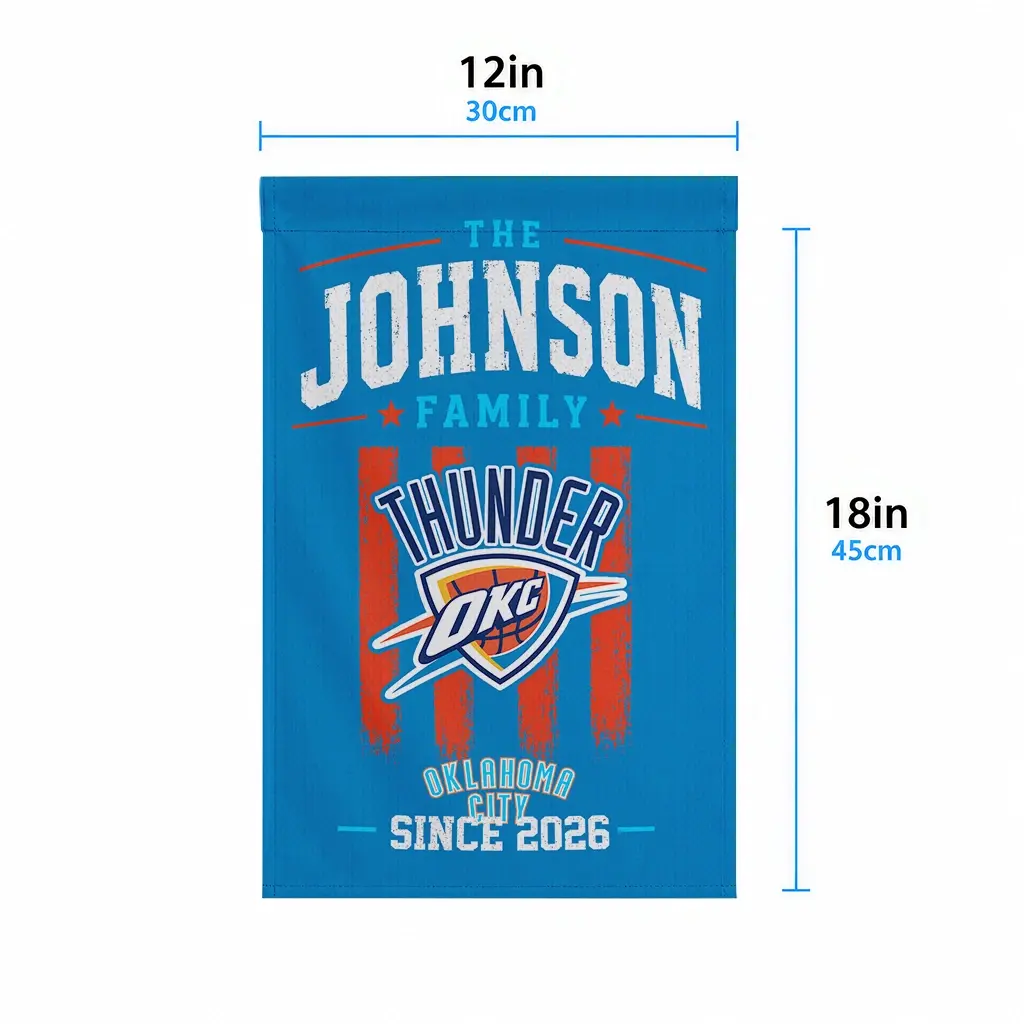 Oklahoma City Thunder Garden Flag Personalized Distressed Stripes Blue High Quality Oklahoma City Thunder Garden Flag Personalized Distressed Stripes Blue High Quality