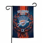 Oklahoma City Thunder Garden Flag Personalized Laurel Wreath Blue Best Selling