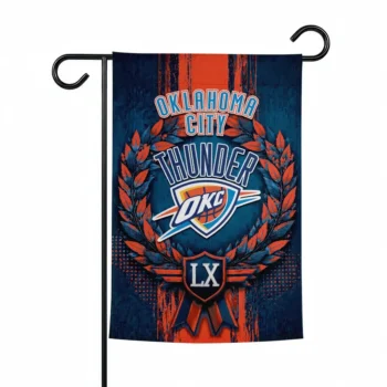 Oklahoma City Thunder Garden Flag Personalized Laurel Wreath Blue Best Selling