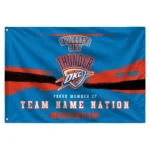 Oklahoma City Thunder House Flag Custom Brushed Streaks Blue Best Selling