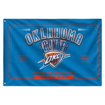 Oklahoma City Thunder House Flag Custom Ornate Border Blue Best Selling