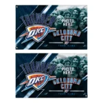Oklahoma City Thunder House Flag Customized Diagonal Stripes Blue Best Selling