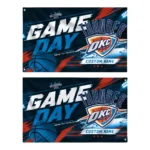 Oklahoma City Thunder House Flag Customized Energy Brushstrokes Blue Best Selling