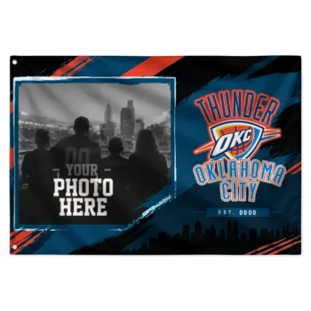 Oklahoma City Thunder House Flag Personalized Framed Photo Blue Black Best Selling