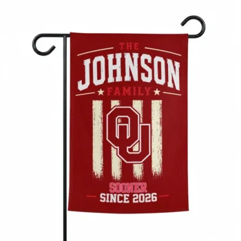 Oklahoma Sooners Garden Flag Custom Distressed Stripes Crimson Best Selling