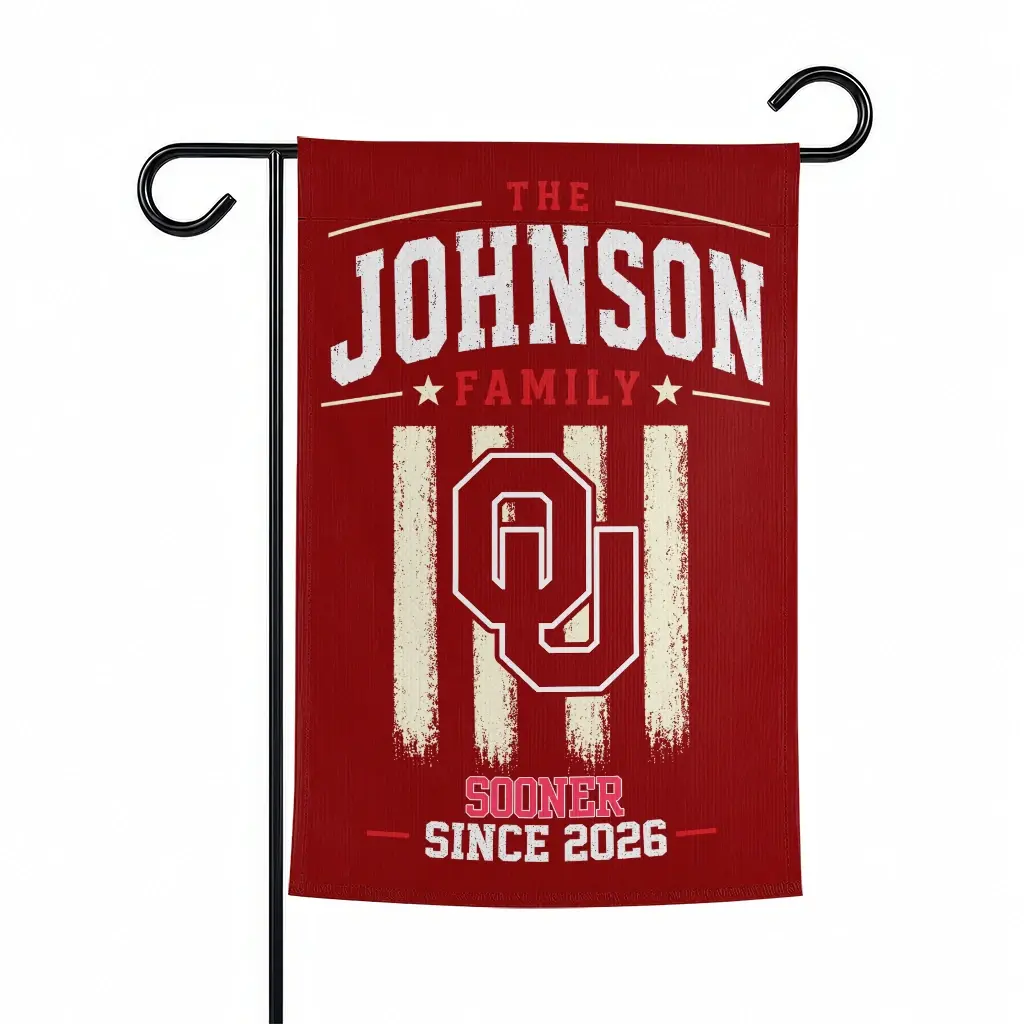 Oklahoma Sooners Garden Flag Custom Distressed Stripes Crimson Best Selling Oklahoma Sooners Garden Flag Custom Distressed Stripes Crimson Best Selling