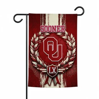 Oklahoma Sooners Garden Flag Custom Laurel Wreath Crimson Best Selling