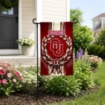 Oklahoma Sooners Garden Flag Custom Laurel Wreath Crimson Best Selling