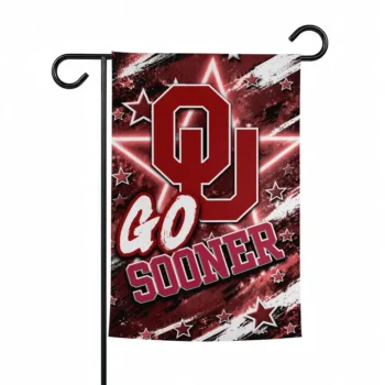 Oklahoma Sooners Garden Flag Personalized Glowing Star Crimson Best Selling