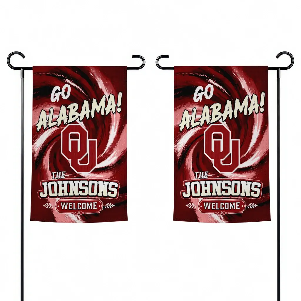Oklahoma Sooners Garden Flag Personalized Swirl Vortex Crimson Fashion Forward Oklahoma Sooners Garden Flag Personalized Swirl Vortex Crimson Fashion Forward