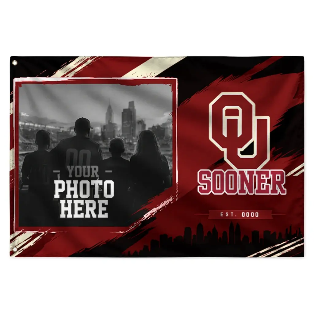 Oklahoma Sooners House Flag Custom Framed Photo Crimson Black Best Selling Oklahoma Sooners House Flag Custom Framed Photo Crimson Black Best Selling