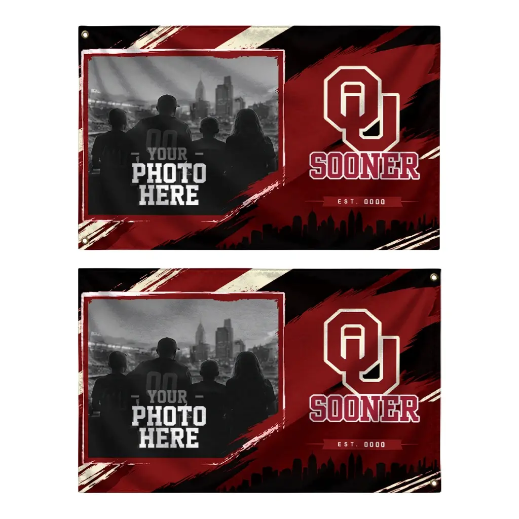 Oklahoma Sooners House Flag Custom Framed Photo Crimson Black Fashion Forward Oklahoma Sooners House Flag Custom Framed Photo Crimson Black Fashion Forward