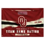 Oklahoma Sooners House Flag Customized Brushed Streaks Crimson Best Selling