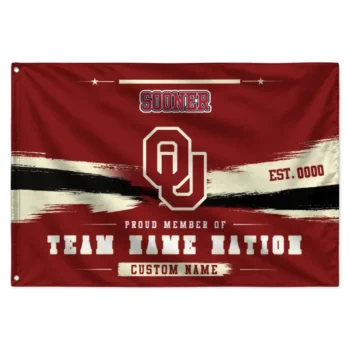 Oklahoma Sooners House Flag Customized Brushed Streaks Crimson Best Selling
