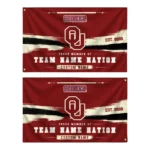 Oklahoma Sooners House Flag Customized Brushed Streaks Crimson Best Selling