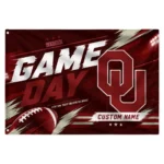 Oklahoma Sooners House Flag Personalized Action Streaks Crimson Best Selling