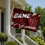 Oklahoma Sooners House Flag Personalized Action Streaks Crimson Best Selling