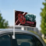 Oklahoma Sooners House Flag Personalized Diagonal Stripes Crimson Best Selling