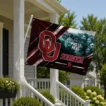 Oklahoma Sooners House Flag Personalized Diagonal Stripes Crimson Best Selling