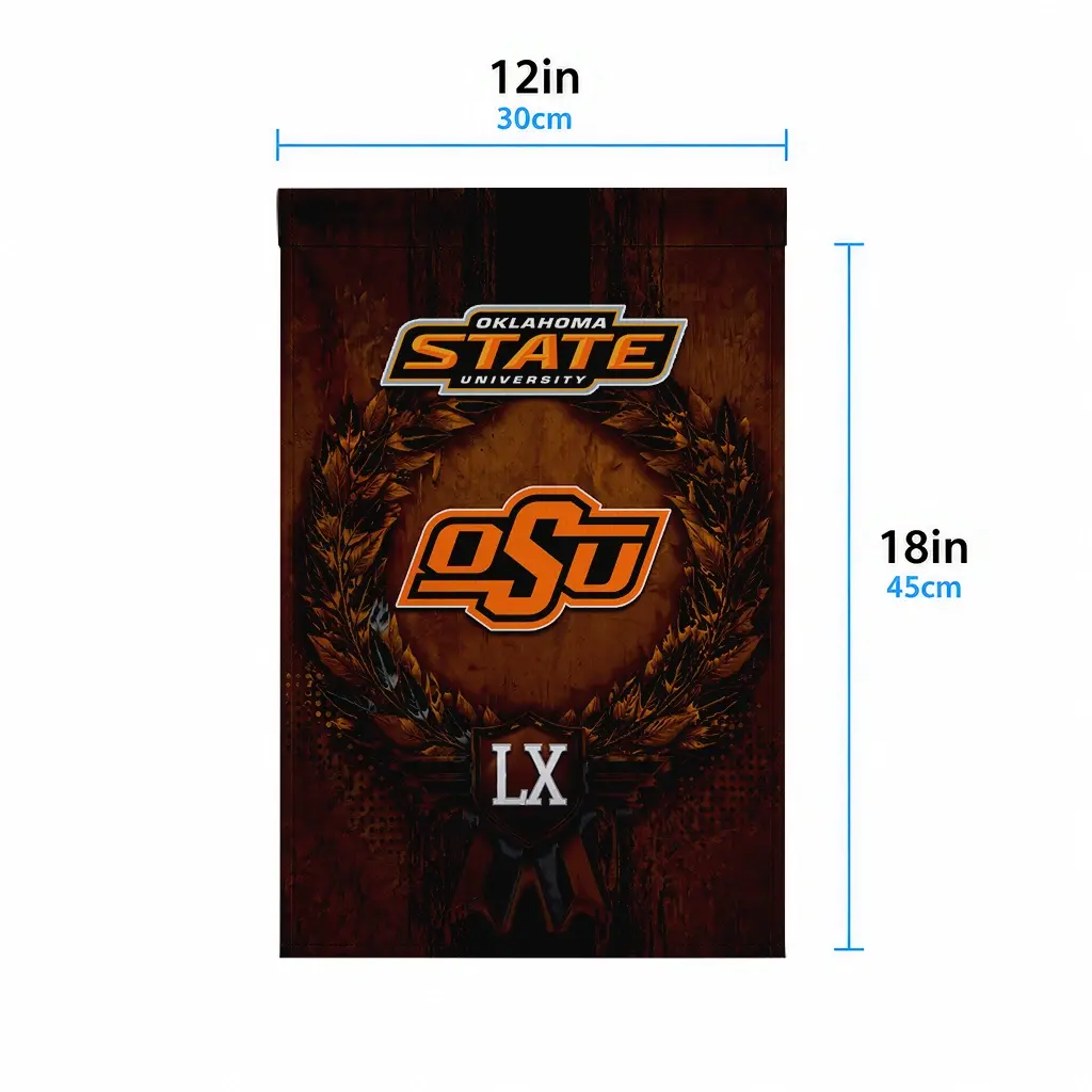 Oklahoma State Cowboys Garden Flag Personalized Laurel Wreath Orange High Quality Oklahoma State Cowboys Garden Flag Personalized Laurel Wreath Orange High Quality