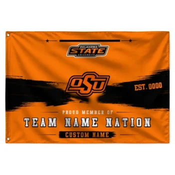 Oklahoma State Cowboys House Flag Custom Brushed Streaks Orange Best Selling