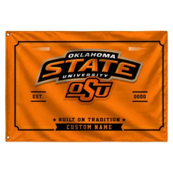 Oklahoma State Cowboys House Flag Custom Ornate Border Orange Best Selling