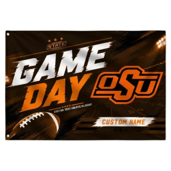 Oklahoma State Cowboys House Flag Customized Action Streaks Orange Best Selling