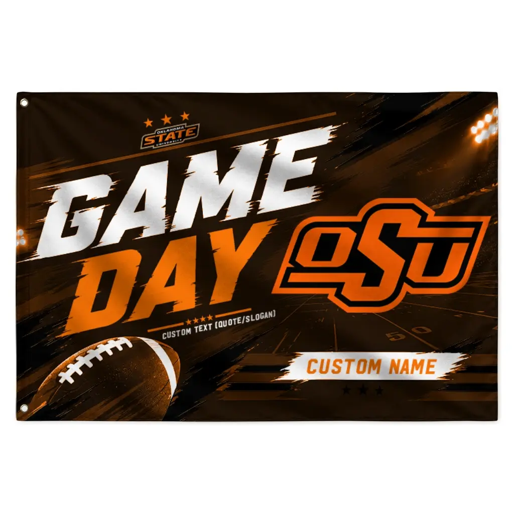 Oklahoma State Cowboys House Flag Customized Action Streaks Orange Best Selling Oklahoma State Cowboys House Flag Customized Action Streaks Orange Best Selling