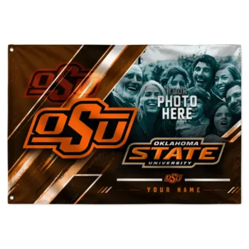 Oklahoma State Cowboys House Flag Customized Diagonal Stripes Orange Best Selling